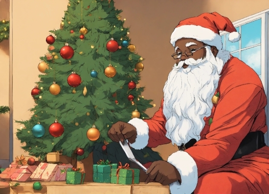 Christmas Tree, Green, Christmas Ornament, Beard, Holiday Ornament, Sleeve