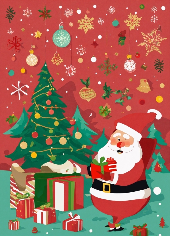 Christmas Tree, Green, Christmas Ornament, Holiday Ornament, Christmas Decoration, Red