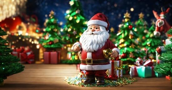 Christmas Tree, Green, Christmas Ornament, Toy, Santa Claus, Christmas Decoration