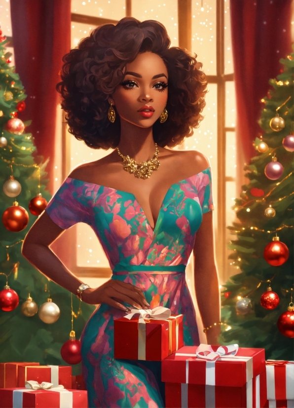 Christmas Tree, Green, Fashion, Waist, Strapless Dress, Fashion Design