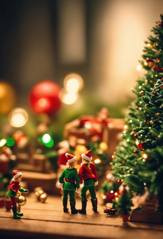 Christmas Tree, Green, Light, Lighting, Christmas Ornament, Red