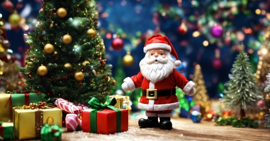 Christmas Tree, Green, Toy, Christmas Ornament, Santa Claus, Ornament