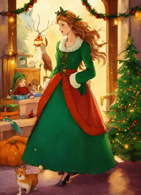 Christmas Tree, Green, Toy, Lighting, Christmas Ornament, Fawn