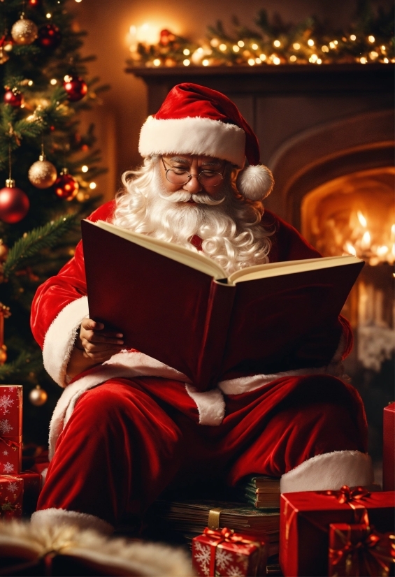 Christmas Tree, Light, Beard, Santa Claus, Christmas Decoration, Christmas
