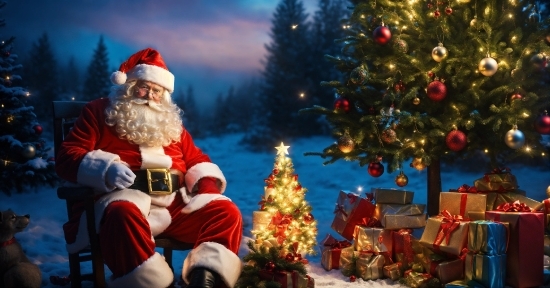 Christmas Tree, Light, Christmas Ornament, Christmas Decoration, Beard, Santa Claus