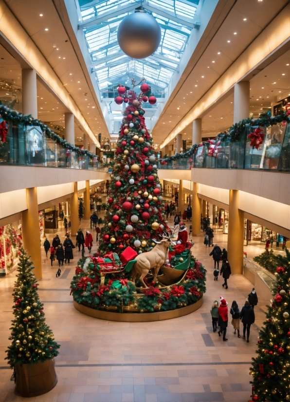 Christmas Tree, Light, Christmas Ornament, Interior Design, Plant, Architecture