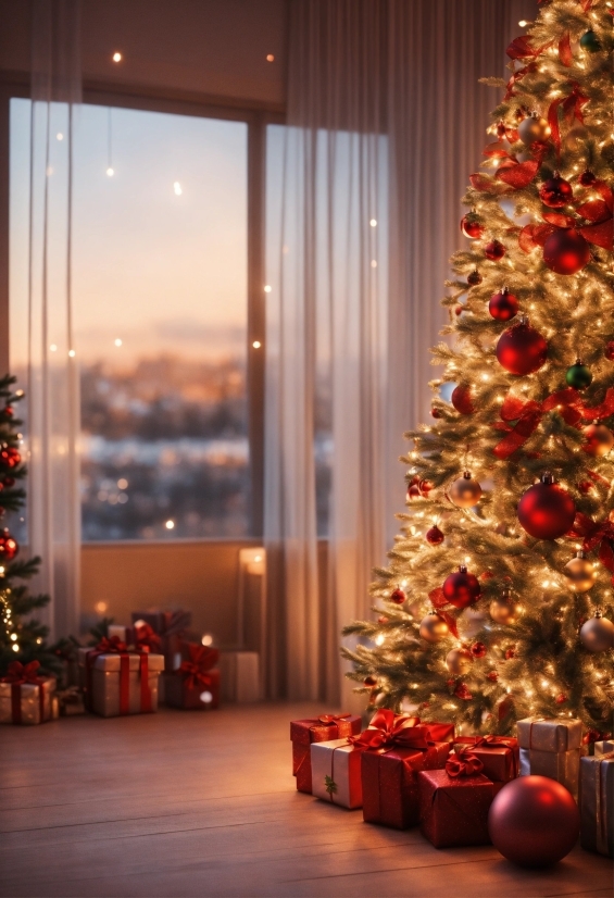 Christmas Tree, Light, Christmas Ornament, Interior Design, Plant, Decoration