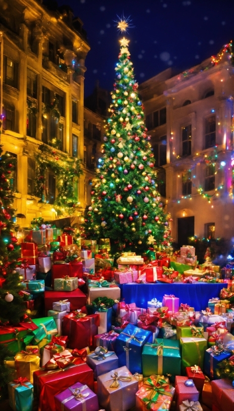 Christmas Tree, Light, Christmas Ornament, Lighting, Holiday Ornament, Building