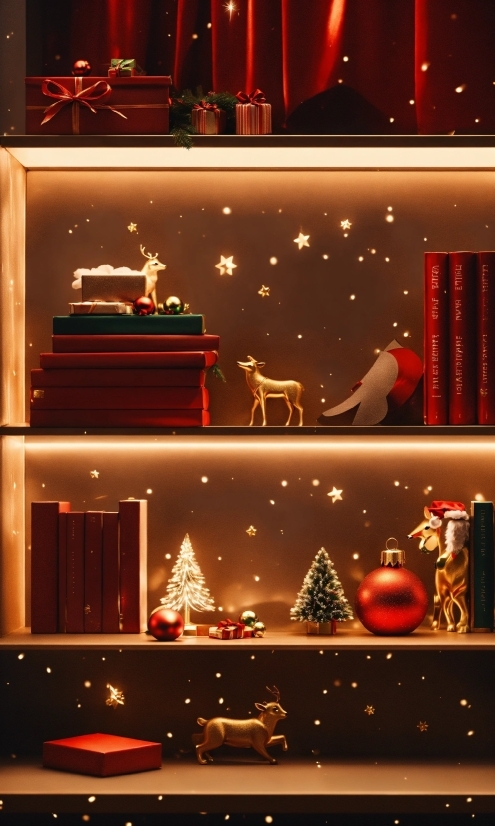 Christmas Tree, Light, Christmas Ornament, Lighting, Interior Design, Red