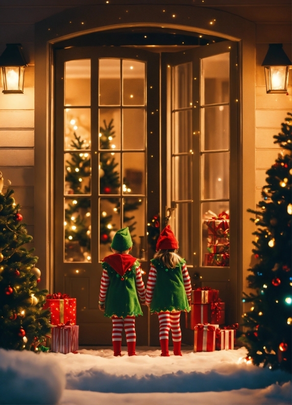 Christmas Tree, Light, Christmas Ornament, Plant, Window, Interior Design