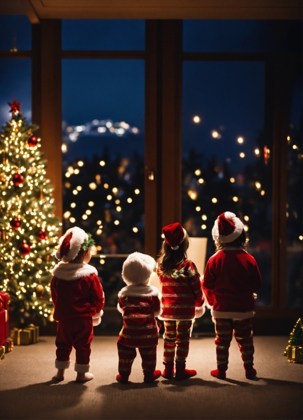 Christmas Tree, Light, Christmas Ornament, Window, Lighting, Christmas Decoration