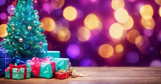 Christmas Tree, Light, Purple, Lighting, Plant, Christmas Ornament