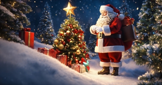 Christmas Tree, Light, Snow, Lighting, Sleeve, World