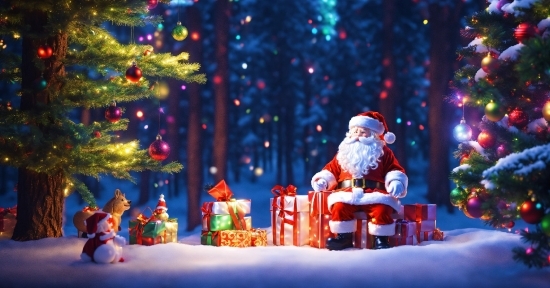 Christmas Tree, Light, Snow, Toy, Tree, Christmas Decoration