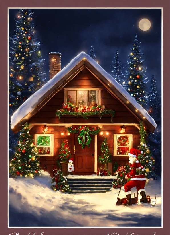 Christmas Tree, Light, Window, Lighting, House, Christmas Decoration