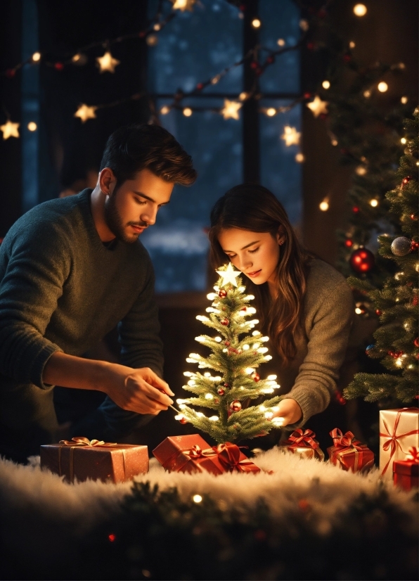 Christmas Tree, Lighting, Flash Photography, Plant, Christmas Ornament, Fun