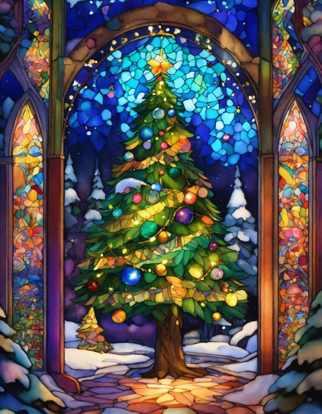 Christmas Tree, Nature, Window, Christmas Ornament, Fixture, Interior Design