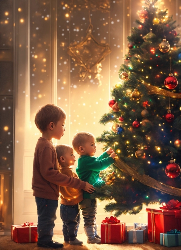Christmas Tree, Photograph, Christmas Ornament, Light, Lighting, Standing