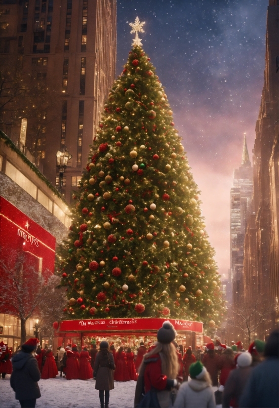 Christmas Tree, Photograph, Christmas Ornament, Sky, World, Light