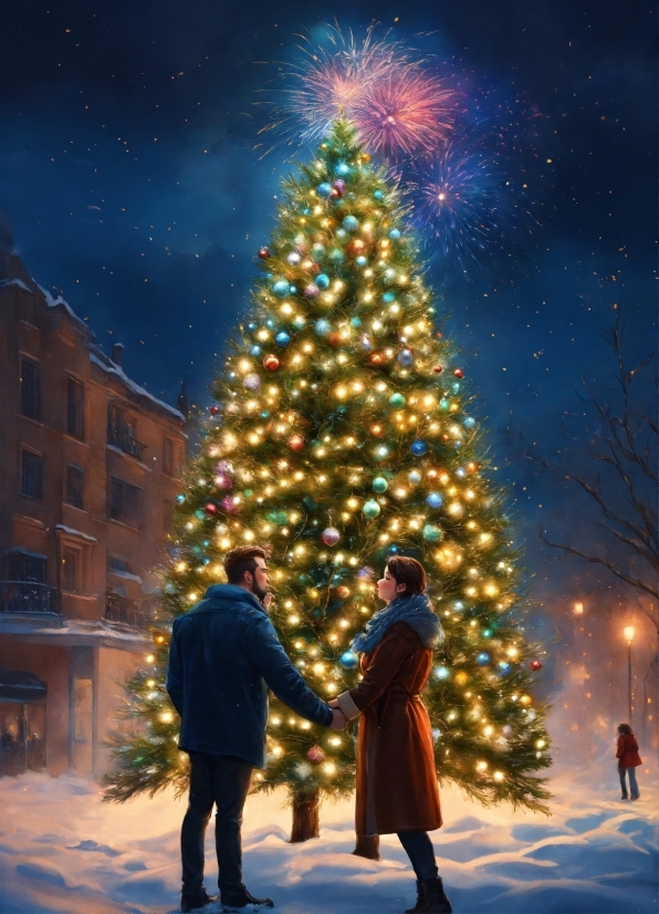 Christmas Tree, Photograph, Sky, World, Christmas Ornament, Light