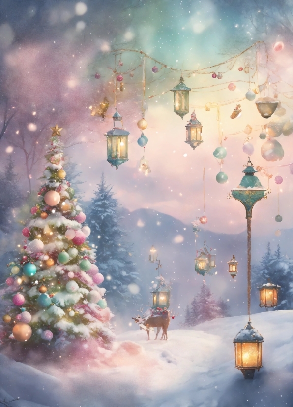 Christmas Tree, Photograph, World, Light, Nature, Snow