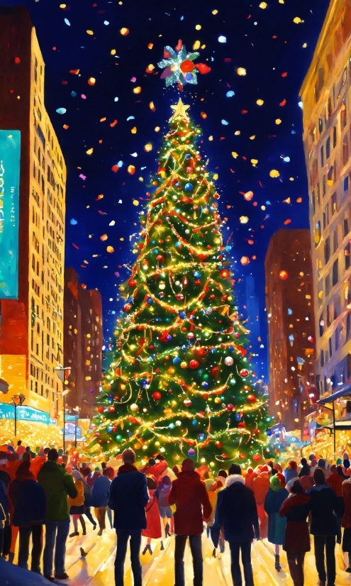 Christmas Tree, Photograph, World, Sky, Christmas Ornament, Light