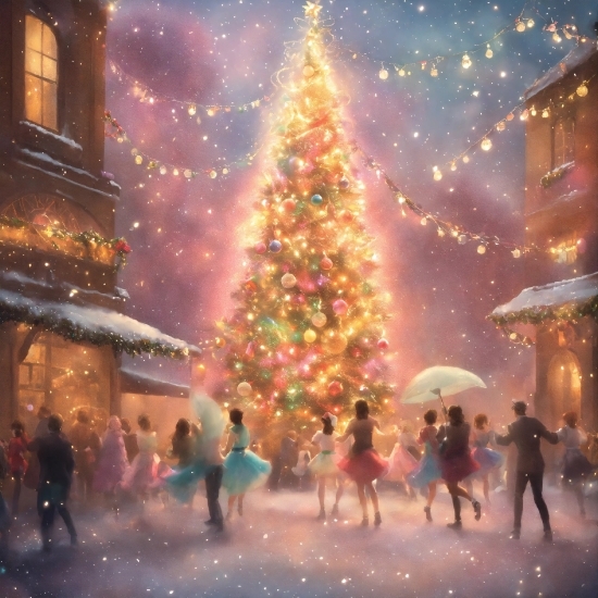 Christmas Tree, Photograph, World, Sky, Nature, Lighting