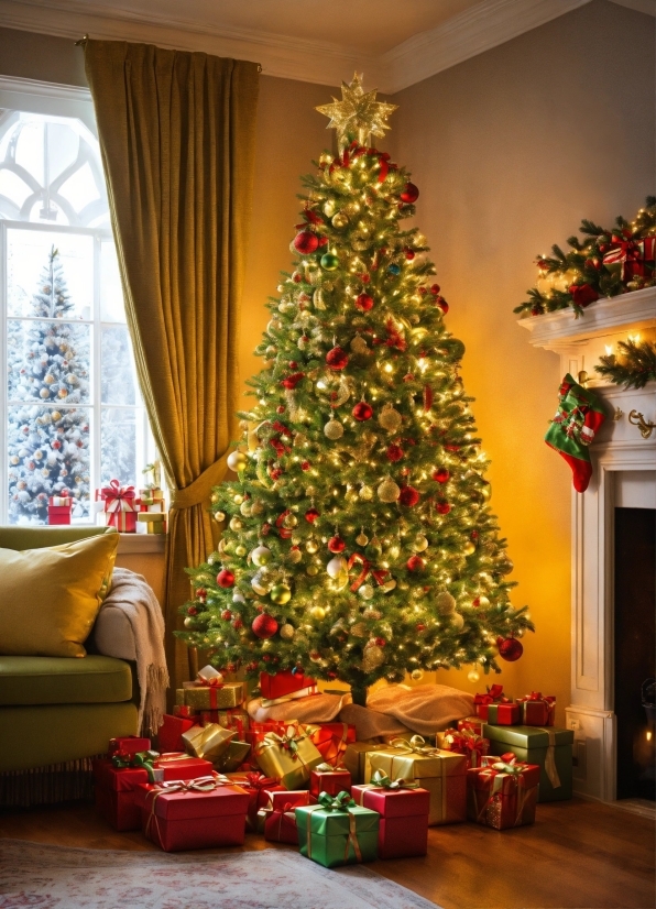 Christmas Tree, Plant, Christmas Ornament, Interior Design, Holiday Ornament, Branch