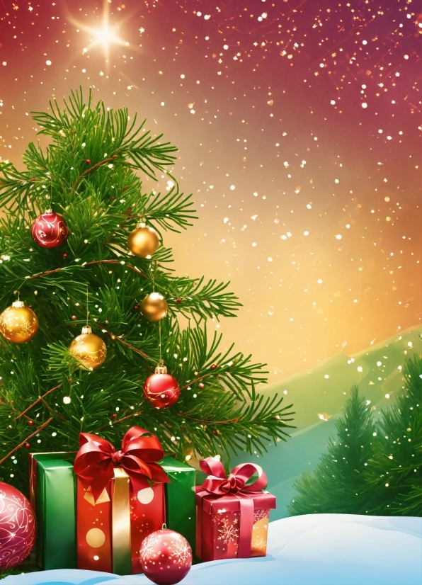 Christmas Tree, Plant, Christmas Ornament, Light, Nature, Branch