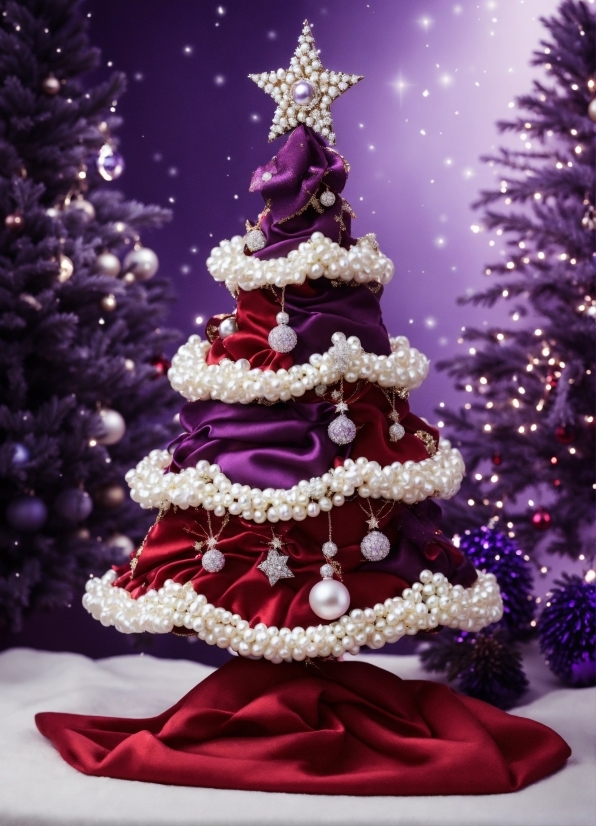 Christmas Tree, Plant, Christmas Ornament, Light, Purple, Branch