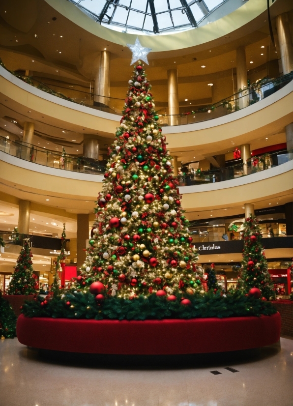 Christmas Tree, Plant, Christmas Ornament, Property, Building, White