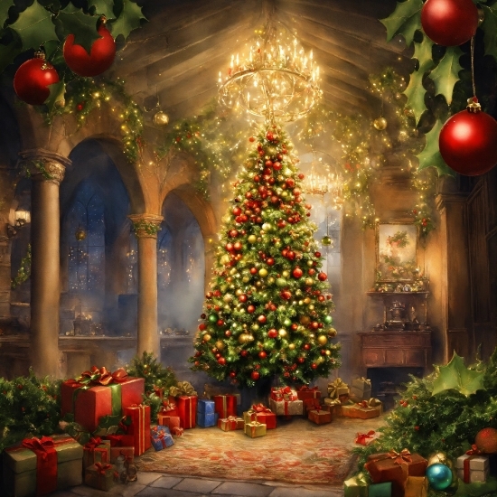 Christmas Tree, Plant, Christmas Ornament, Property, Decoration, Light