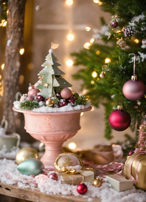 Christmas Tree, Plant, Christmas Ornament, Table, Holiday Ornament, Dishware