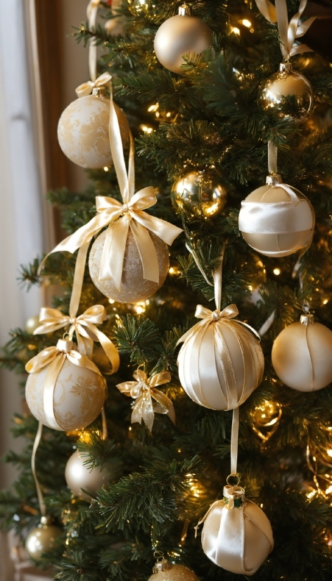 Christmas Tree, Plant, Christmas Ornament, White, Light, Branch