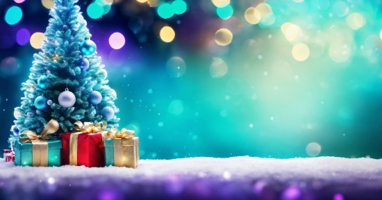 Christmas Tree, Plant, Light, Blue, Purple, Christmas Ornament