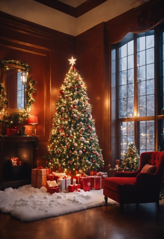 Christmas Tree, Plant, Light, Christmas Ornament, Interior Design, Lighting