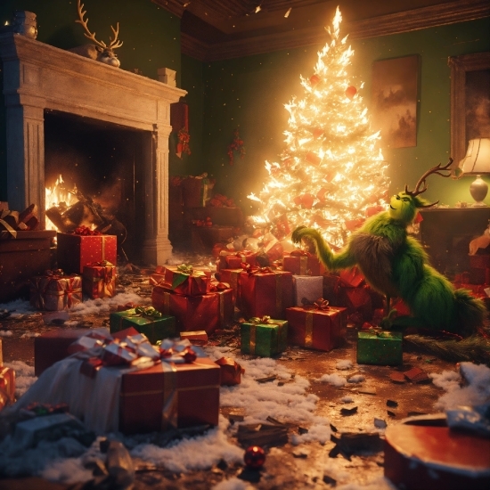Christmas Tree, Plant, Light, Christmas Ornament, Window, Decoration