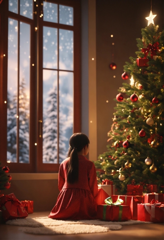 Christmas Tree, Plant, Light, Window, Interior Design, Architecture