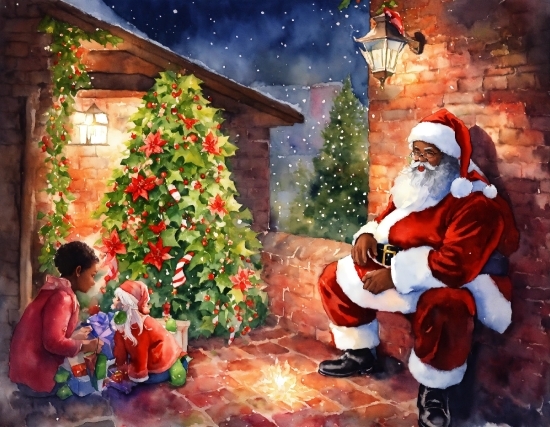 Christmas Tree, Plant, Lighting, Christmas Decoration, Santa Claus, Flower