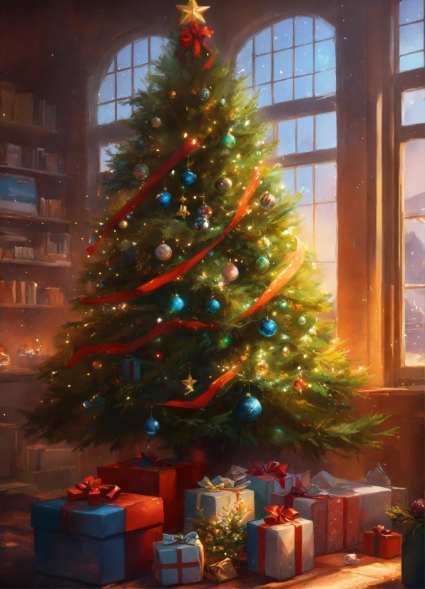 Christmas Tree, Plant, Property, Christmas Ornament, Light, Branch