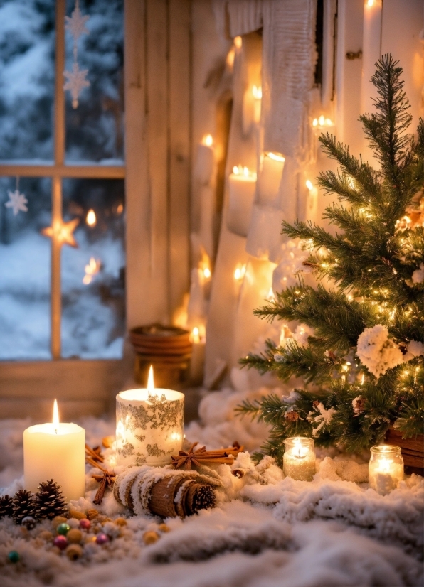 Christmas Tree, Plant, Property, Light, Candle, Branch