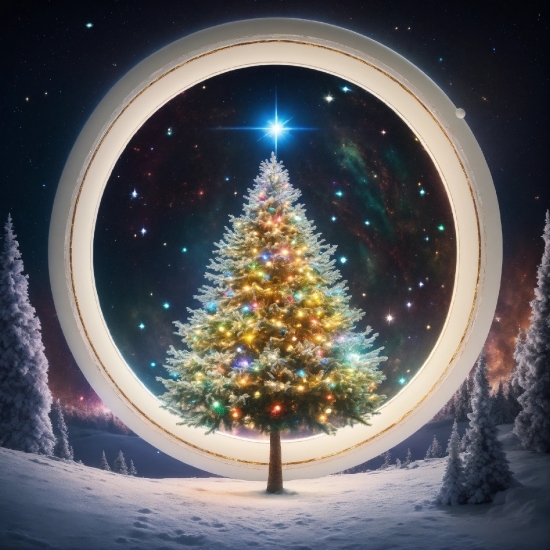 Christmas Tree, Plant, Sky, World, Light, Nature
