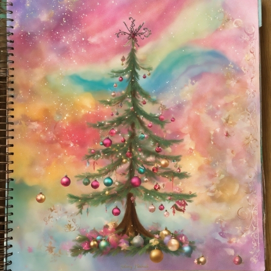 Christmas Tree, Plant, Textile, Purple, Branch, Paint