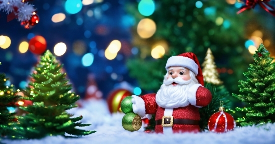 Christmas Tree, Plant, Toy, Light, Christmas Ornament, Santa Claus