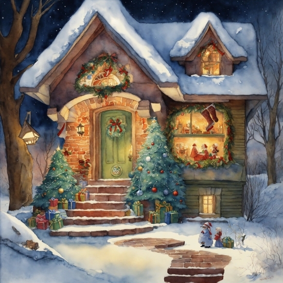 Christmas Tree, Property, Building, Snow, Window, World