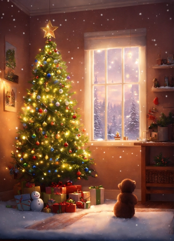 Christmas Tree, Property, Christmas Ornament, Light, Branch, Plant