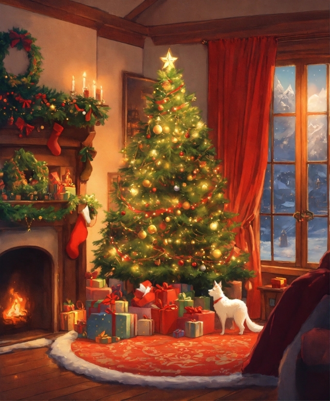 Christmas Tree, Property, Christmas Ornament, Light, Holiday Ornament, Interior Design