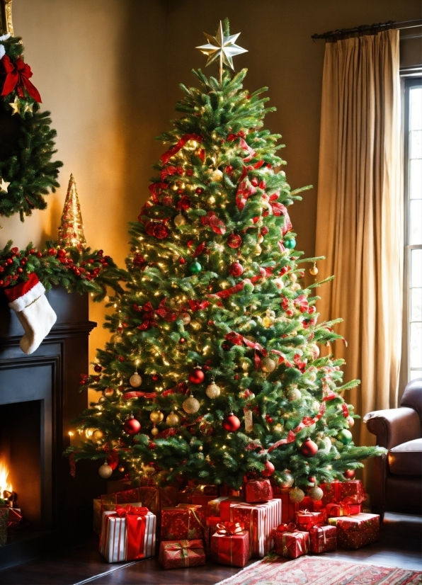 Christmas Tree, Property, Christmas Ornament, Light, Leaf, Branch