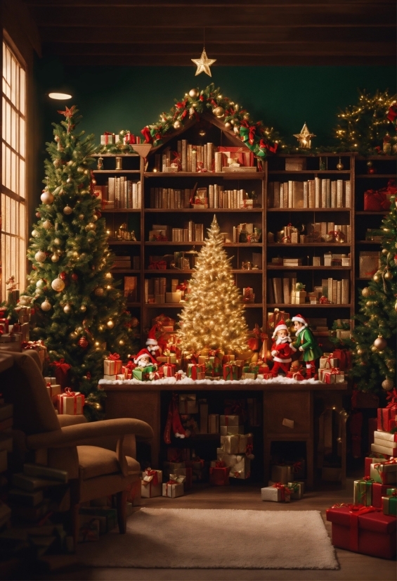 Christmas Tree, Property, Christmas Ornament, Plant, Branch, Interior Design