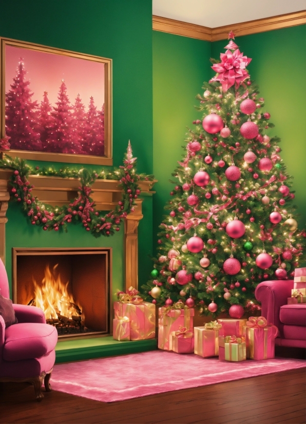 Christmas Tree, Property, Christmas Ornament, Plant, Light, Decoration